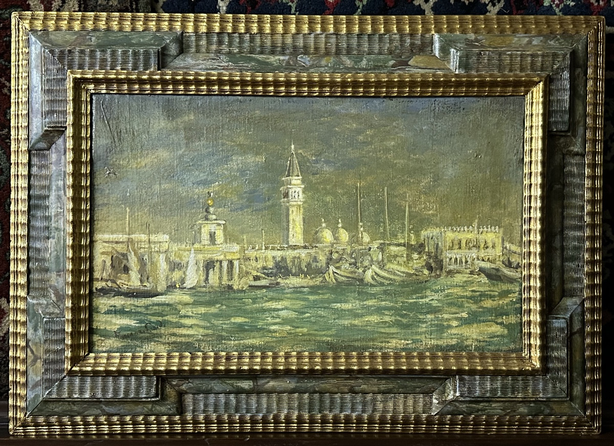 Olio su tela. Venezia. Firmata. XIX secolo