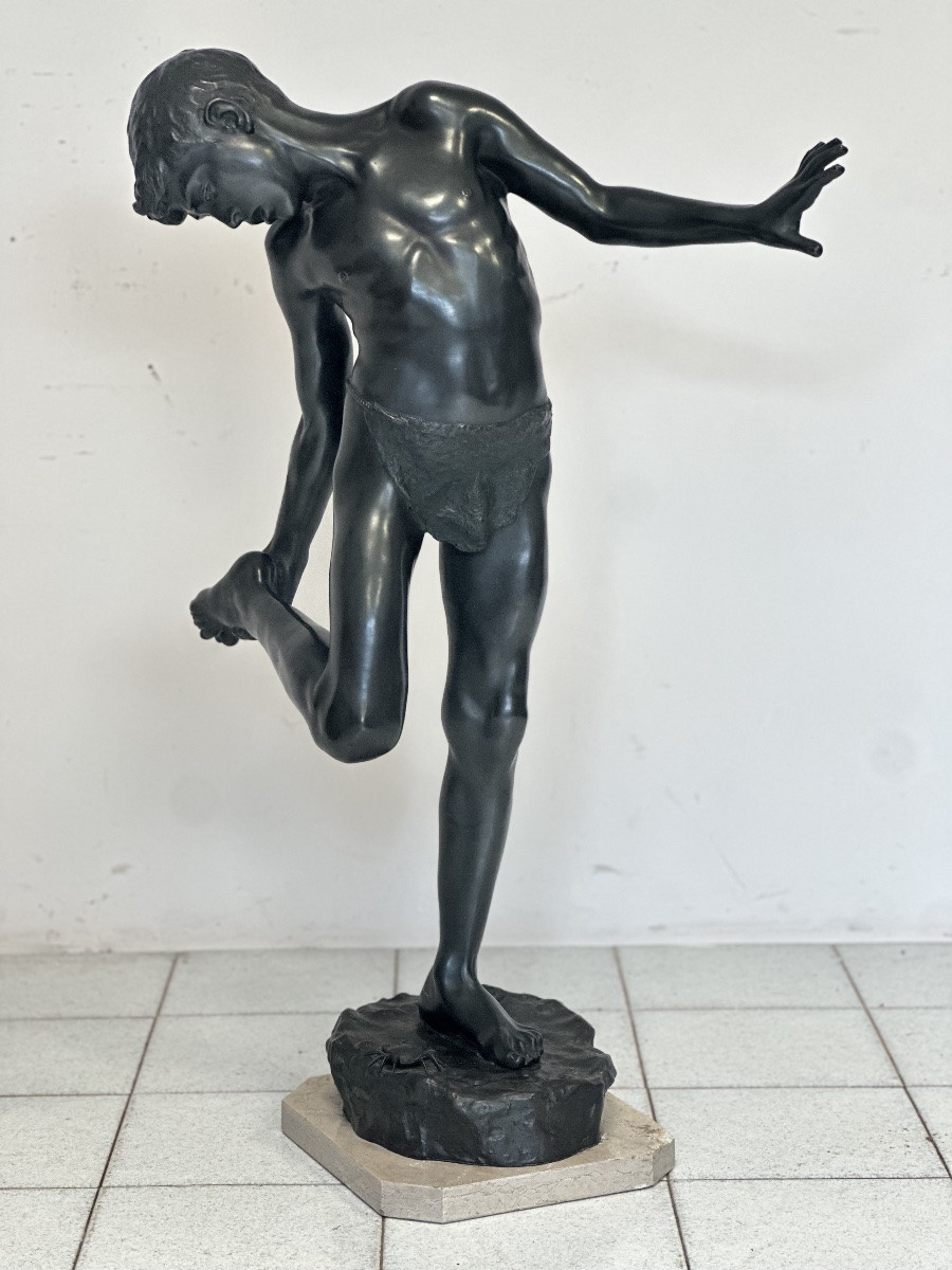 Fanciullo morso da un granchio . Bronzo. Altezza 103 cm-photo-4