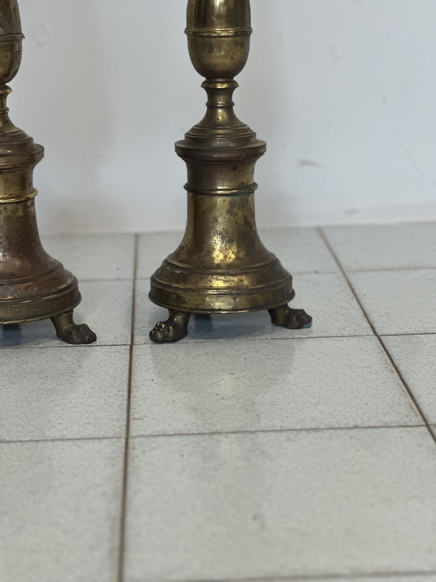 Coppia di candelieri impero . XIX secolo-photo-6