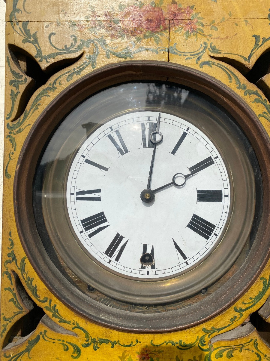 Orologio a pendolo laccato dipinto . Venezia primi 800-photo-8