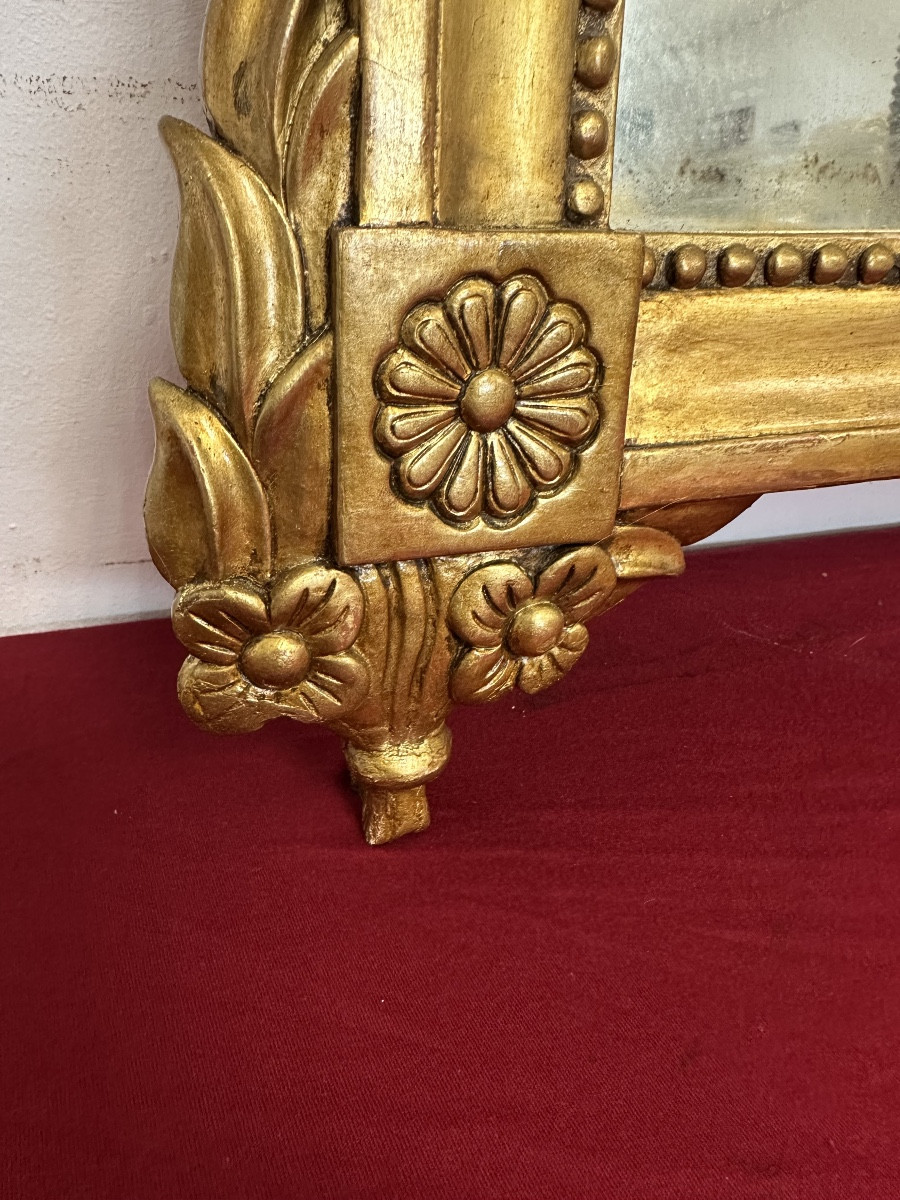 Specchiera in legno intagliato e dorato a foglia. Toscana epoca impero prima metà 800-photo-3