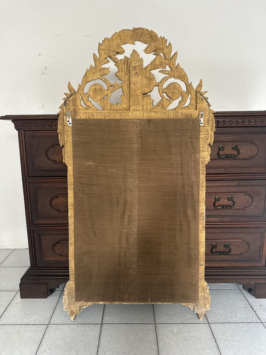 Specchiera in legno intagliato e dorato a foglia. Toscana epoca impero prima metà 800-photo-8