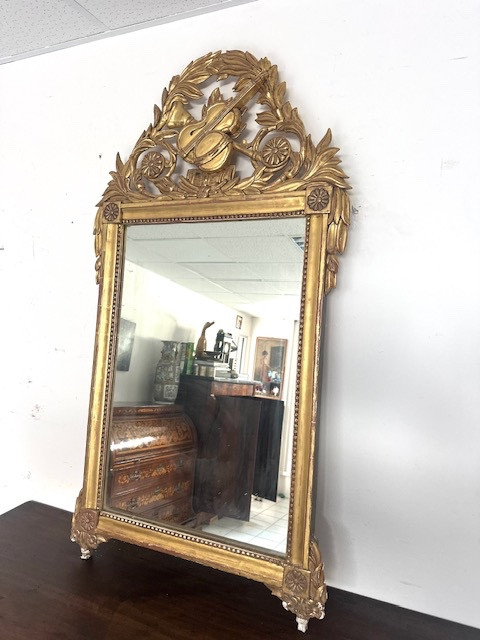 Specchiera in legno intagliato e dorato a foglia. Toscana epoca impero prima metà 800-photo-1