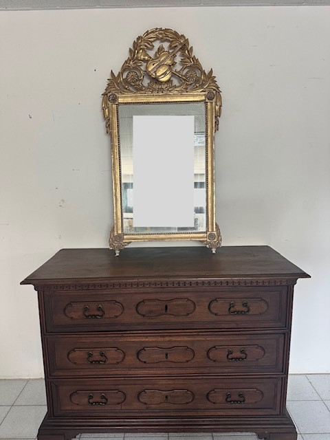 Specchiera in legno intagliato e dorato a foglia. Toscana epoca impero prima metà 800-photo-7