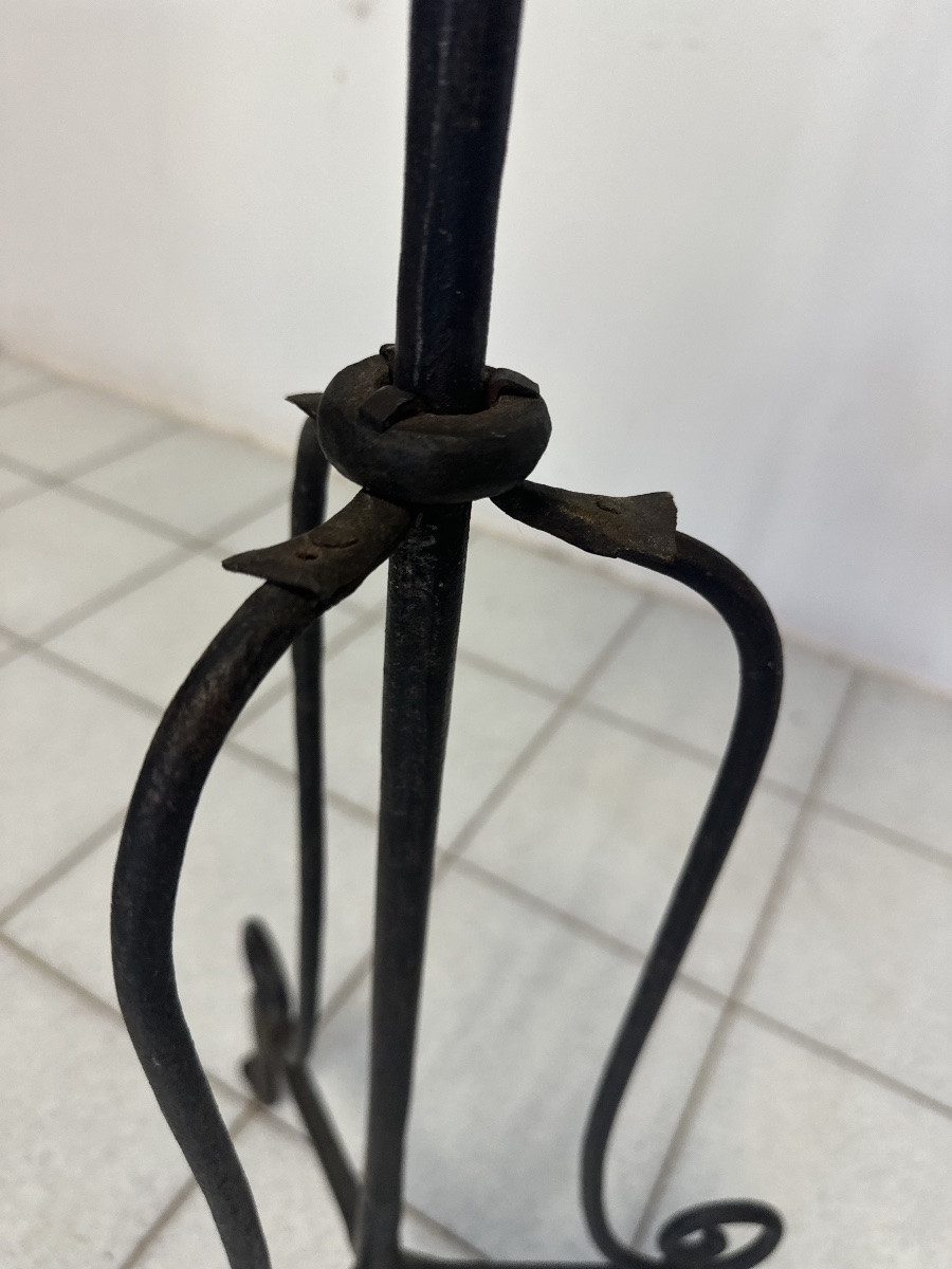 Coppia di torcere in ferro battuto . XIX secolo 120 cm-photo-3