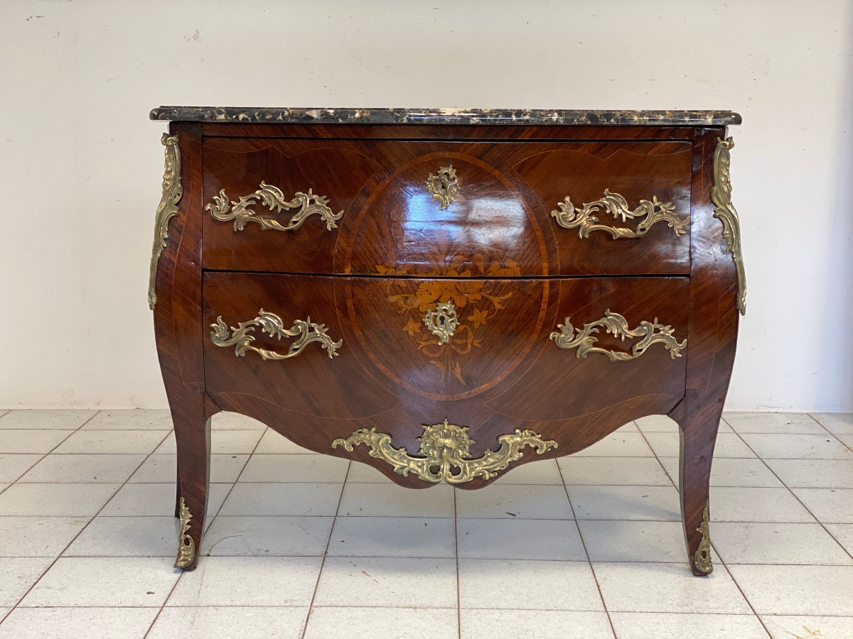 Cassettone bombato fronte e fianchi Napoleone III 800 