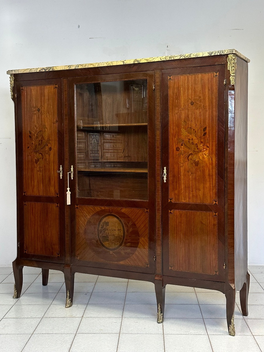 Libreria lastronata intarsiata Napoleone III-photo-3