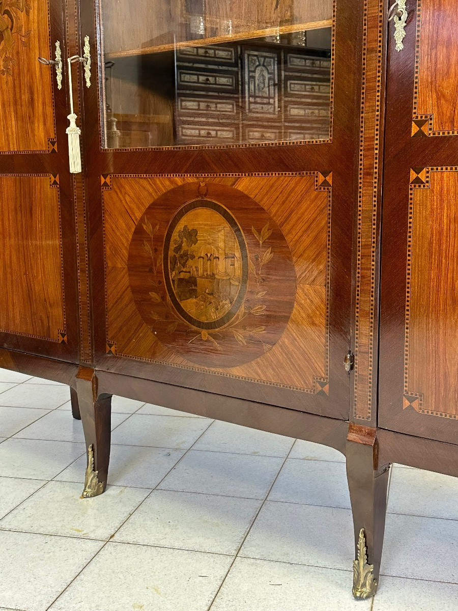 Libreria lastronata intarsiata Napoleone III-photo-1