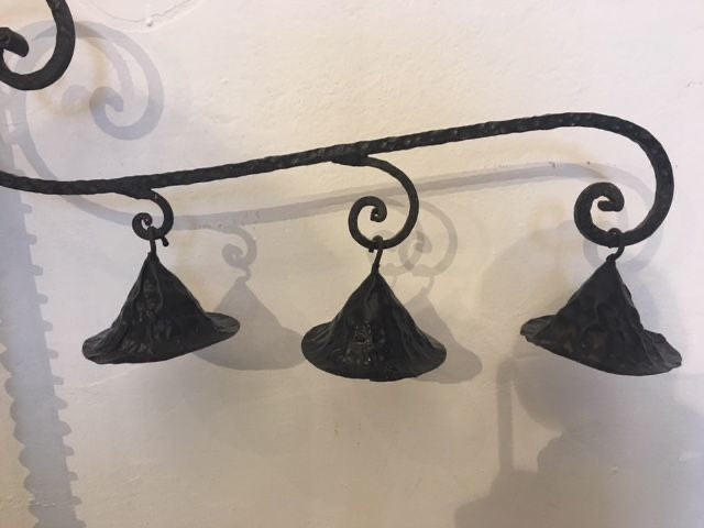 Lampadario in ferro battuto XIX SECOLO-photo-7