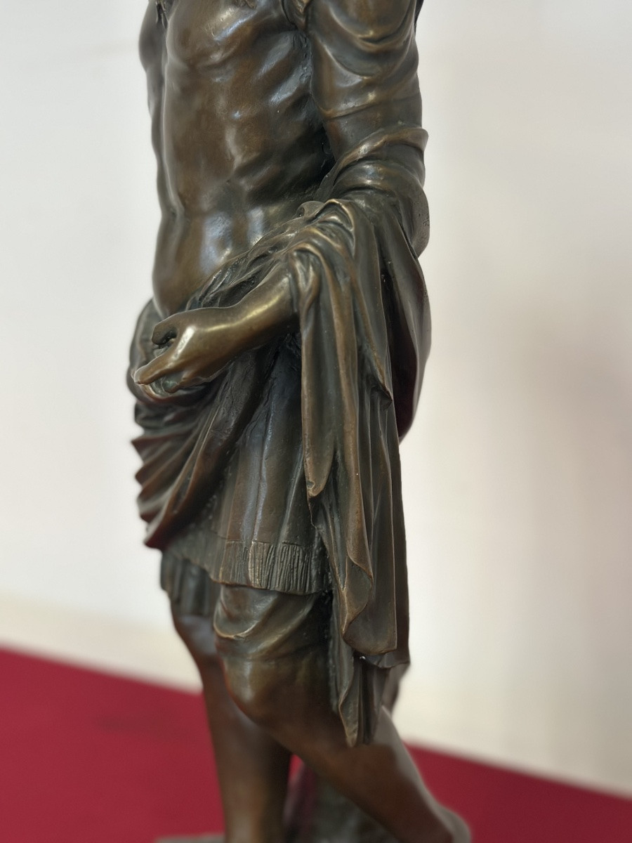 Scultura in bronzo a cera persa Augusto prima porta XX secolo 63 cm-photo-4