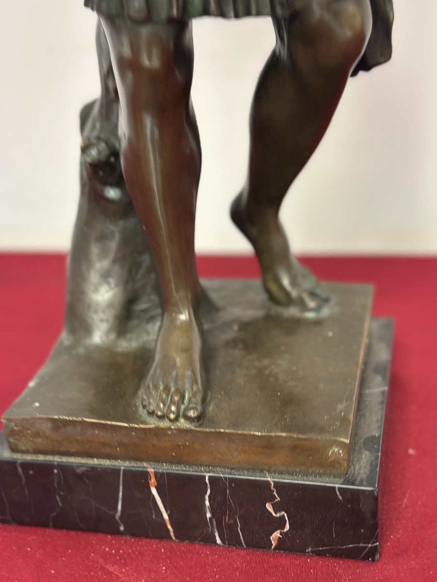 Scultura in bronzo a cera persa Augusto prima porta XX secolo 63 cm-photo-6