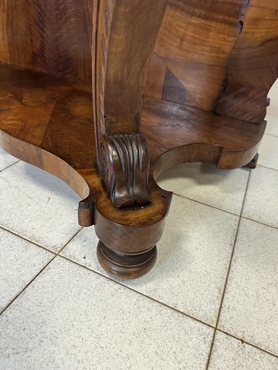 Consolle Carlo X lombarda in noce .XIX Restaurata-photo-7