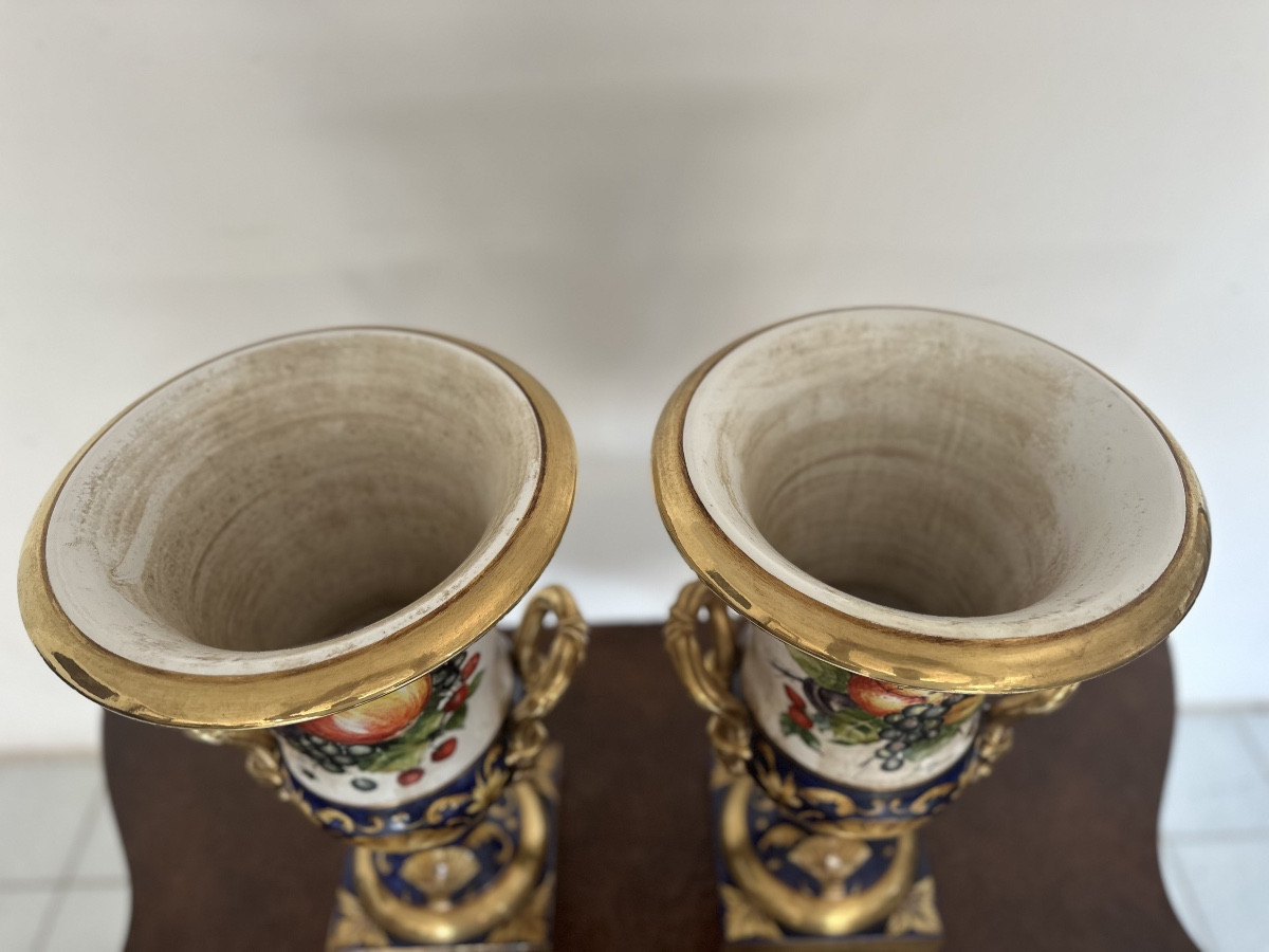 Coppia di Vasi Medicei . Batignani XX secolo 51 cm -photo-4