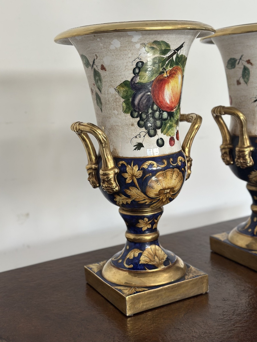 Coppia di Vasi Medicei . Batignani XX secolo 51 cm -photo-7