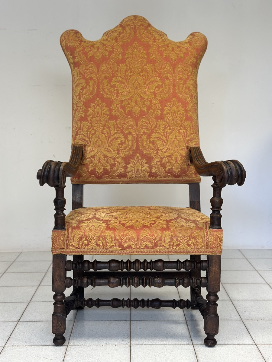 Trono seggiolone capotavola . Modena XVII secolo