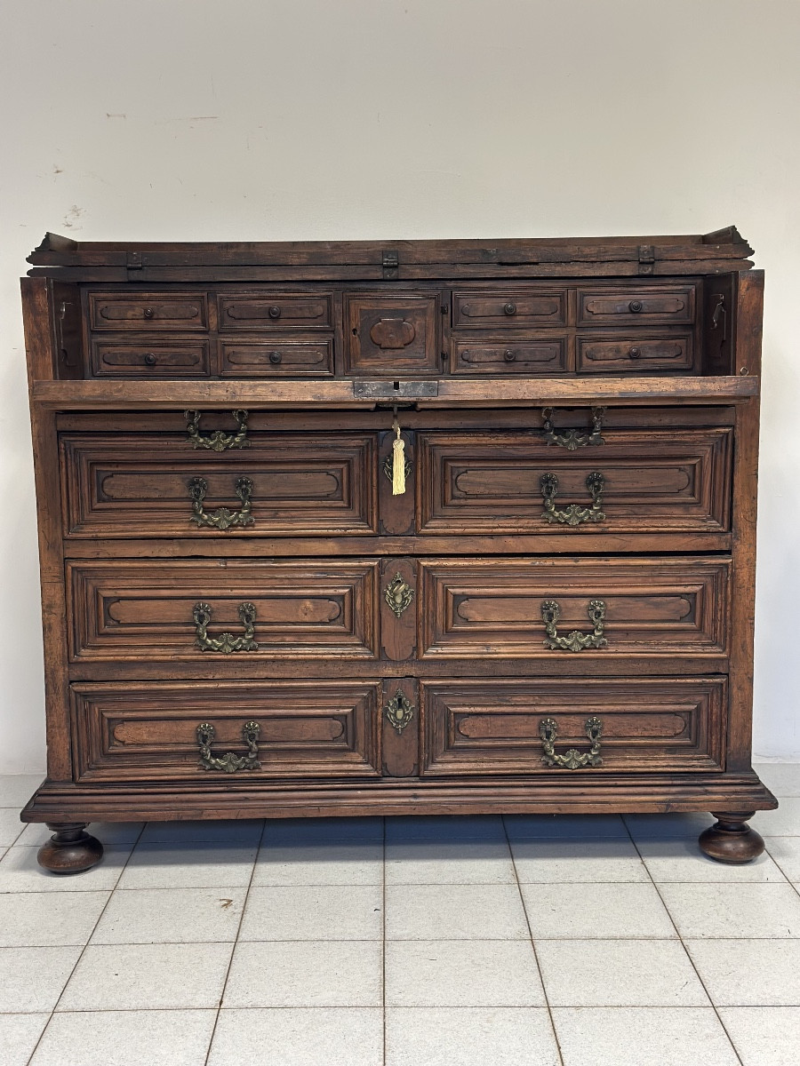 Canterano a scarabattolo noce . Lombardia 600