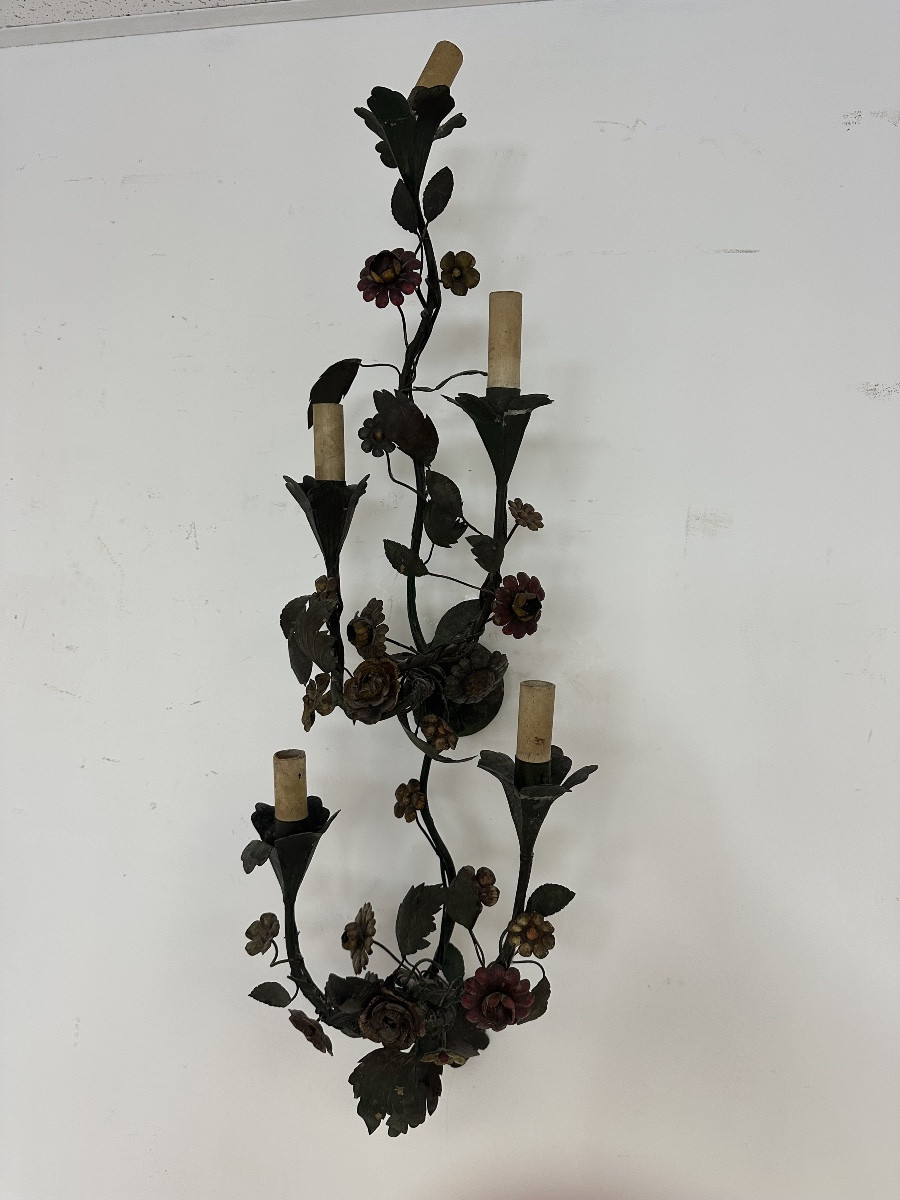 Applique Capodimonte cinque luci . Inizio XX secolo Prezzo di listino-photo-5