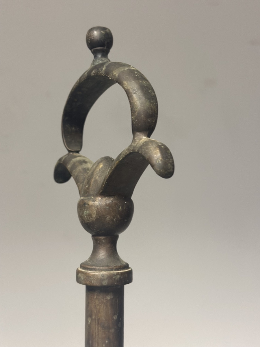 Lucerna fiorentina da terra in bronzo H 180 cm. Inizio XIX secolo-photo-3