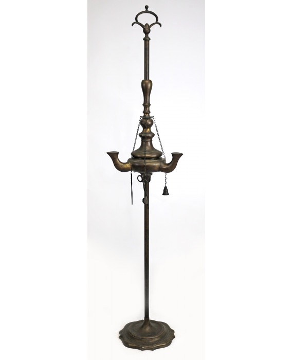 Lucerna fiorentina da terra in bronzo H 180 cm. Inizio XIX secolo-photo-4