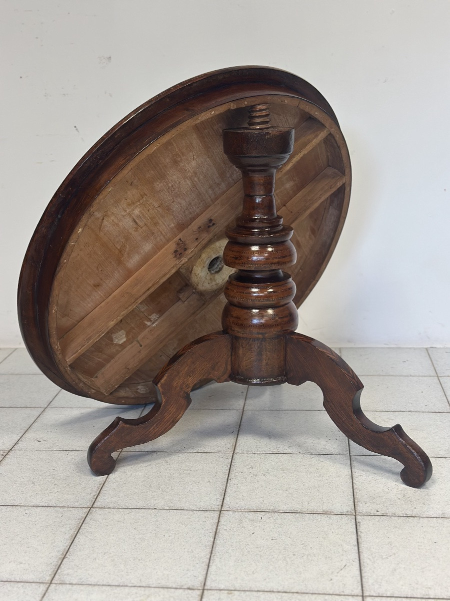 Tavolino-Rolino intarsiato rotondo seconda metà 1800-photo-5