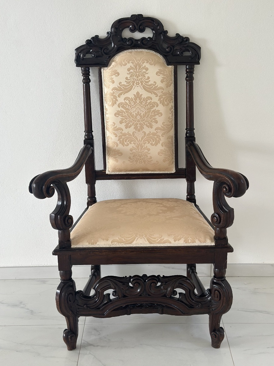 Poltrona in noce Luigi XV. Bologna prima metà del’700-photo-2