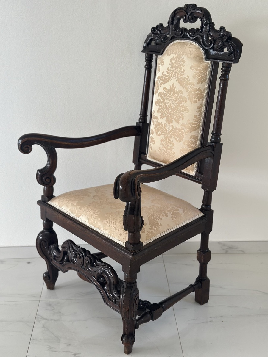 Poltrona in noce Luigi XV. Bologna prima metà del’700-photo-3