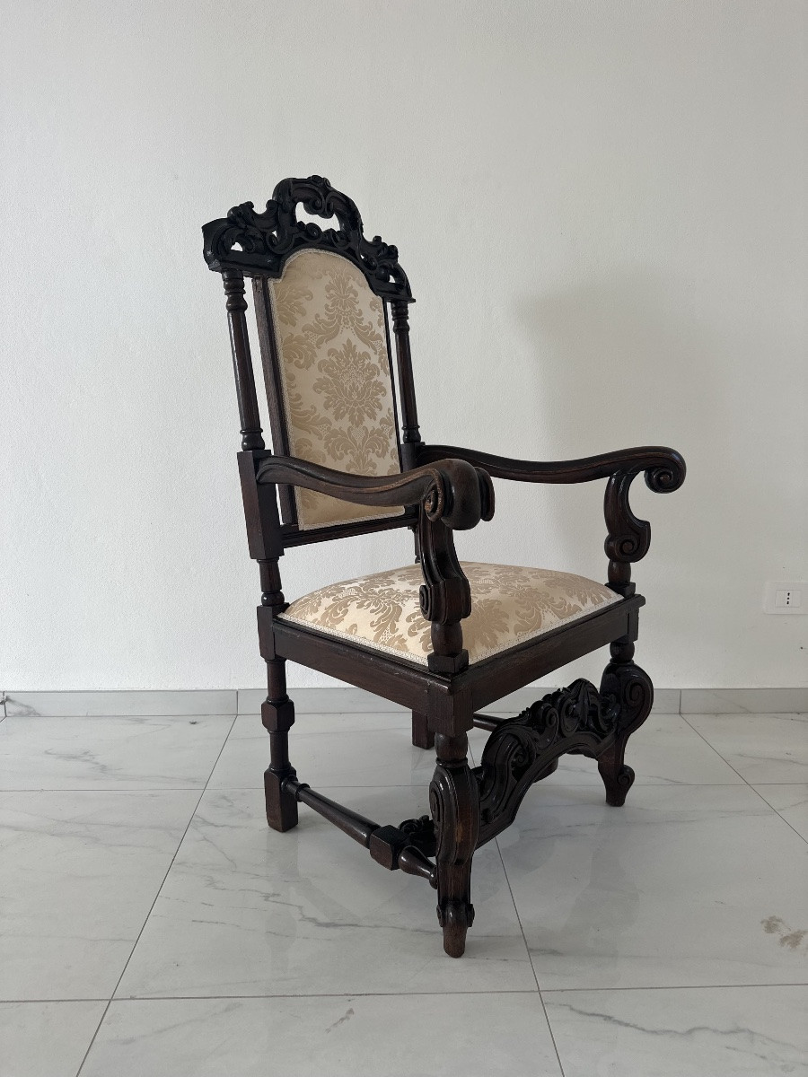 Poltrona in noce Luigi XV. Bologna prima metà del’700-photo-3