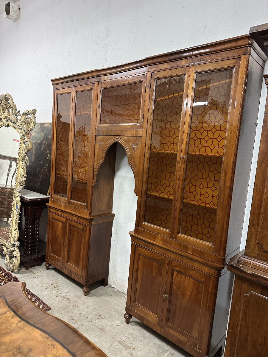 Libreria a ponte epoca Carlo X lombarda XIX secolo. Restaurata-photo-2