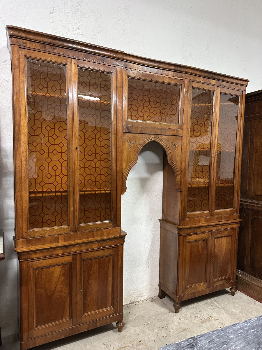 Libreria a ponte epoca Carlo X lombarda XIX secolo. Restaurata-photo-2