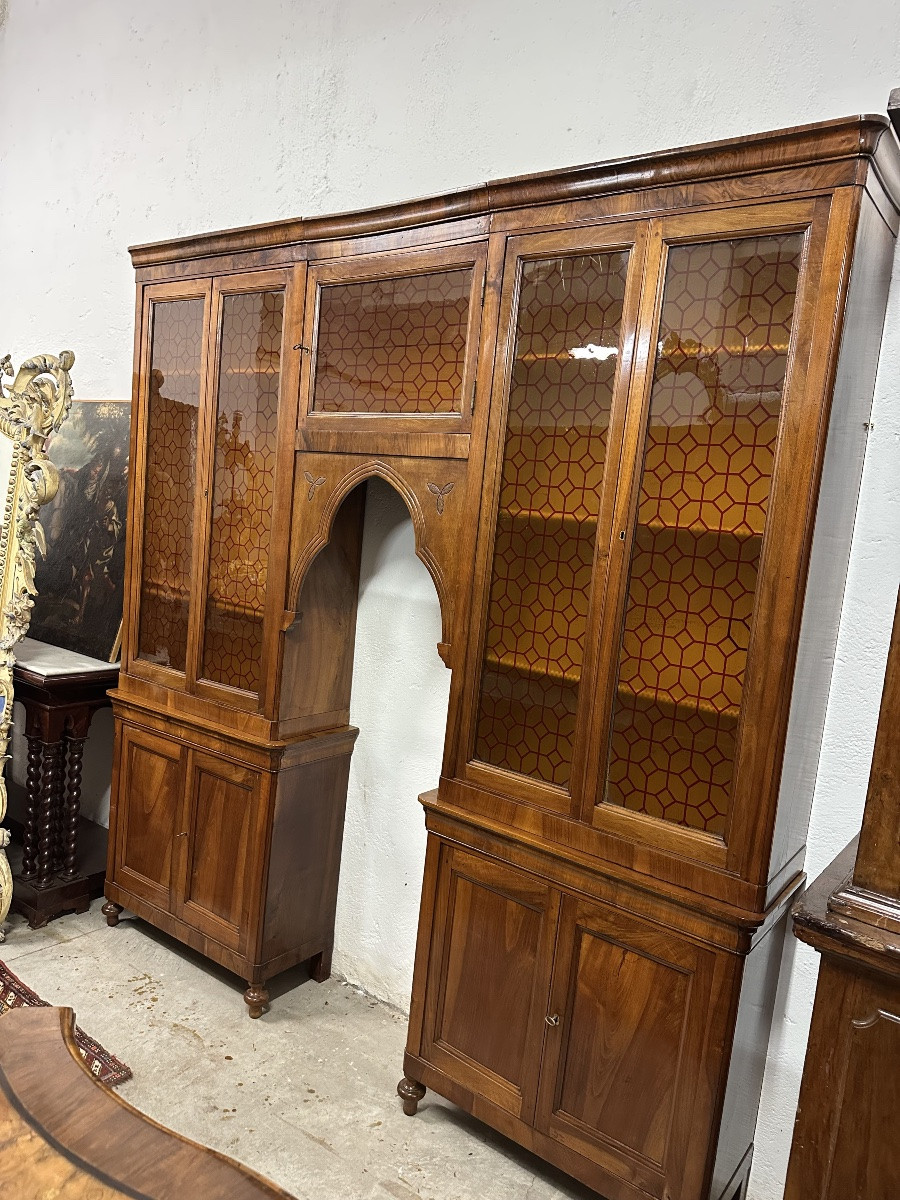 Libreria a ponte epoca Carlo X lombarda XIX secolo. Restaurata-photo-5