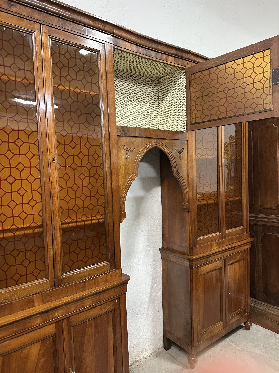 Libreria a ponte epoca Carlo X lombarda XIX secolo. Restaurata-photo-7