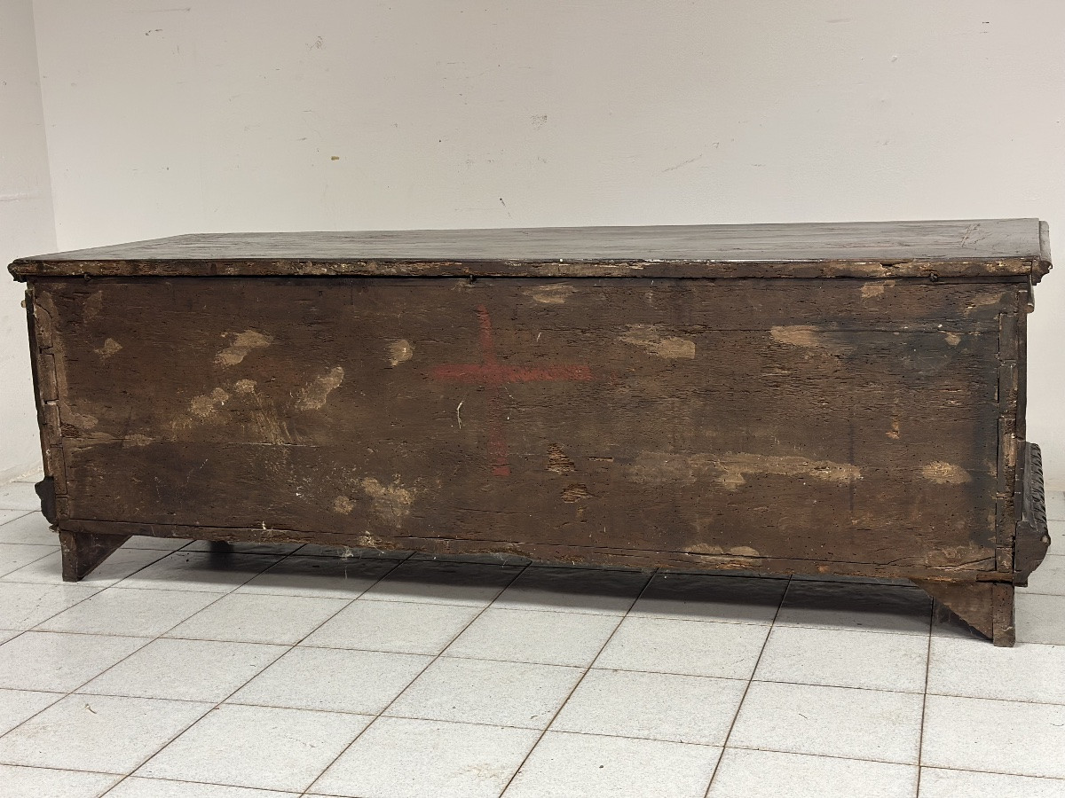 Cassapanca in noce. Emilia Toscana Luigi XIV Epoca 600-photo-8