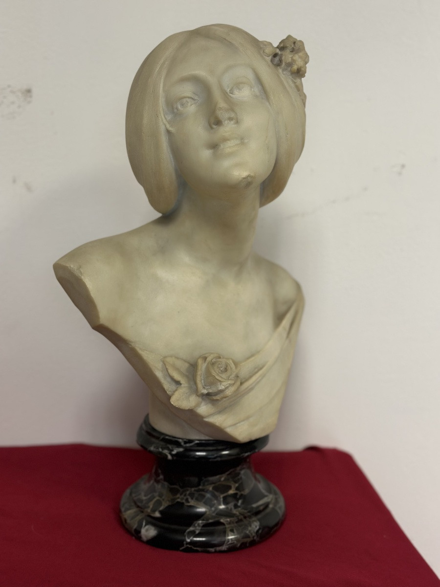 Busto in marmo di Carrara. La bella Fiorentina Emilio fiaschi 1858 . 1941-photo-2