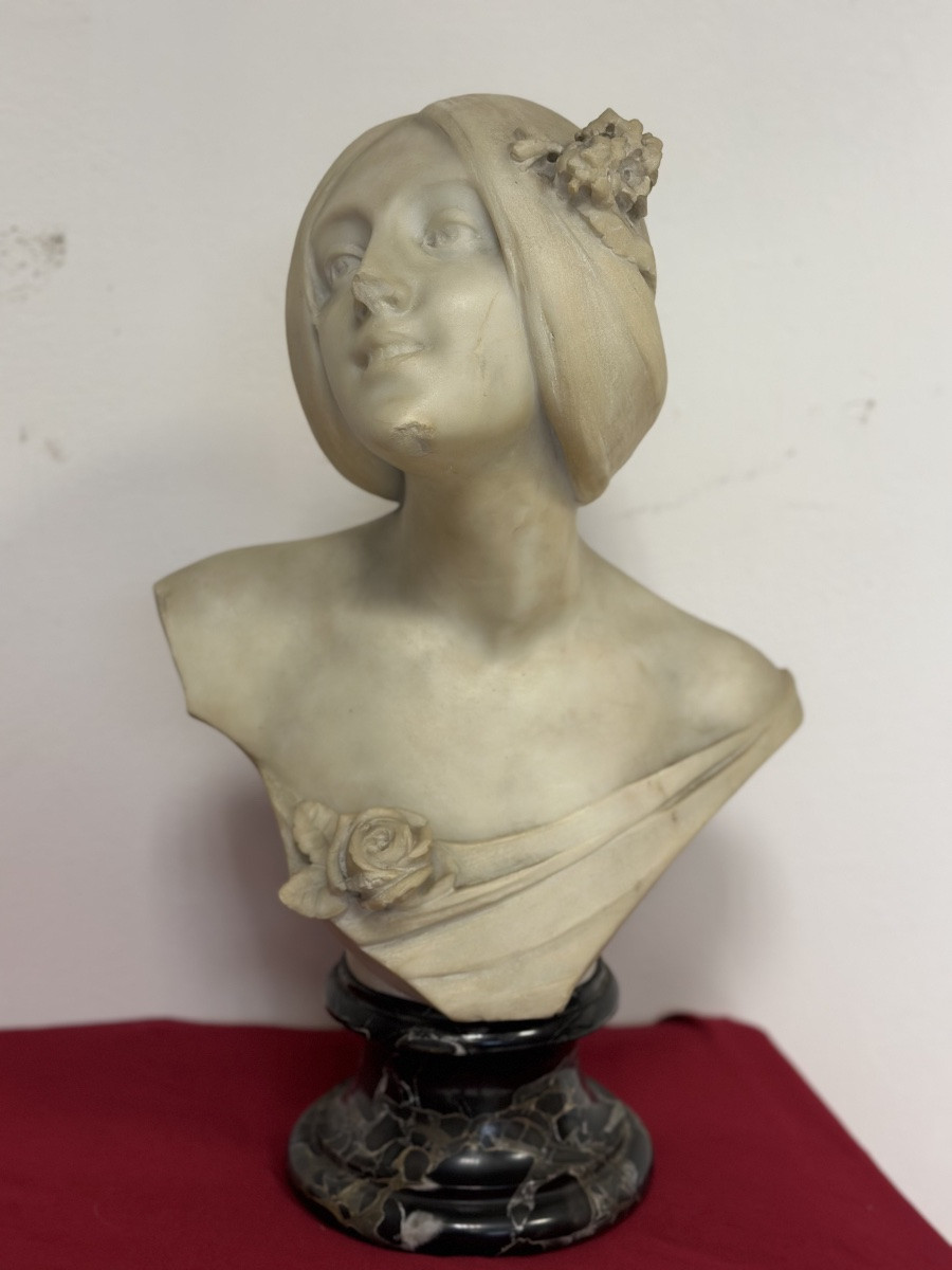 Busto in marmo di Carrara. La bella Fiorentina Emilio fiaschi 1858 . 1941-photo-4