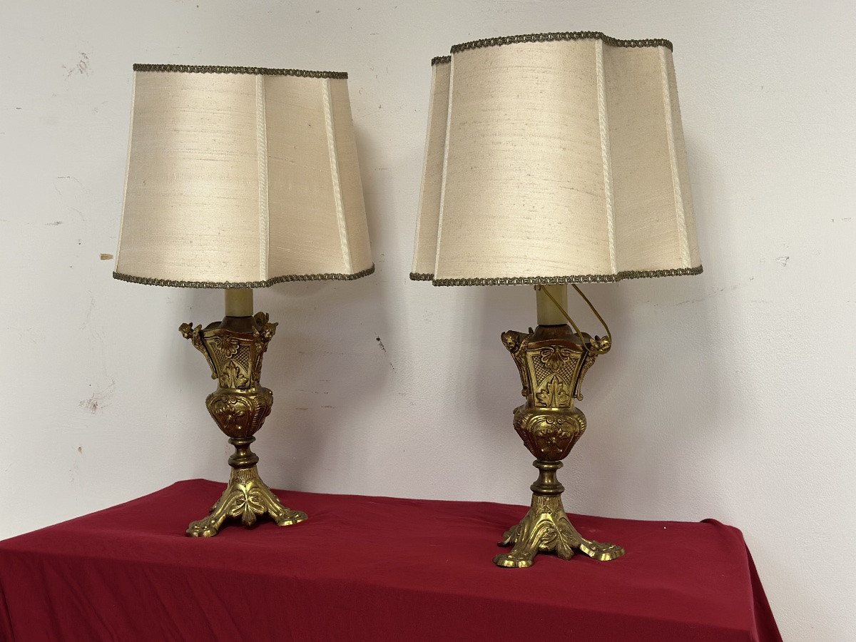 Coppia di lampade da comodino inizio XX secolo.-photo-7