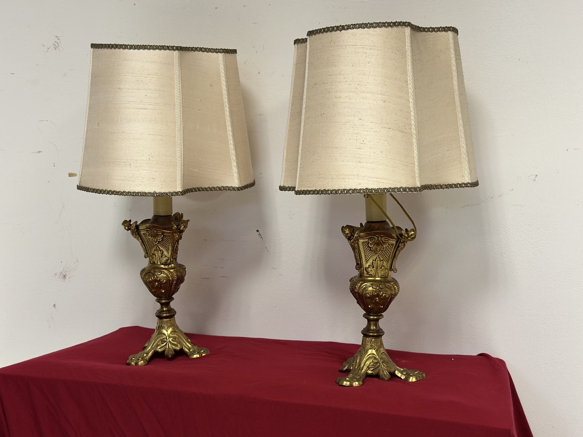 Coppia di lampade da comodino inizio XX secolo.