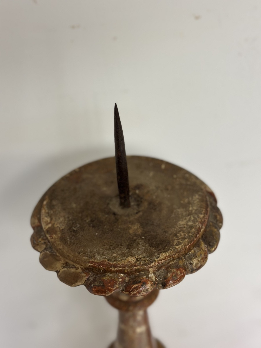 Candeliere in legno intagliato e dorato a mecca, Luigi XV-photo-3