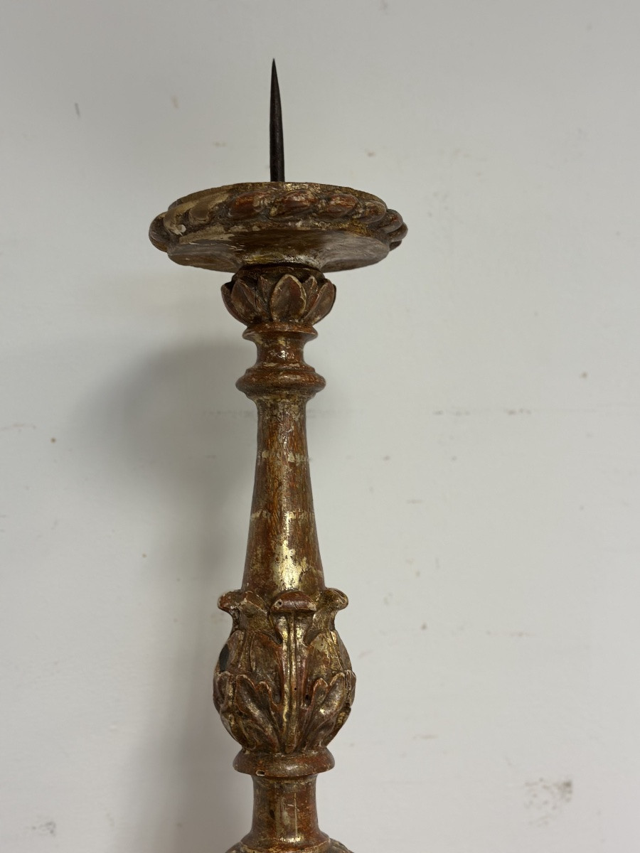 Candeliere in legno intagliato e dorato a mecca, Luigi XV-photo-4