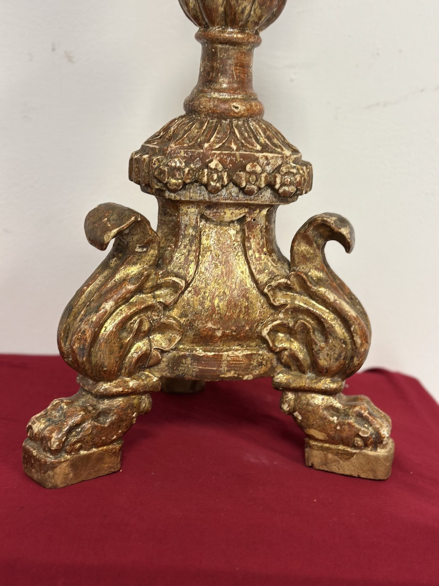 Candeliere in legno intagliato e dorato a mecca, Luigi XV-photo-6