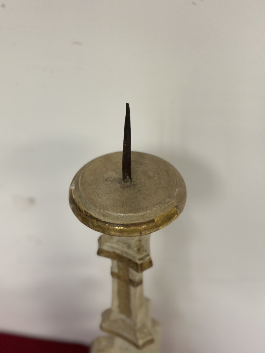 Candeliere Luigi XV laccato e dorato-photo-4