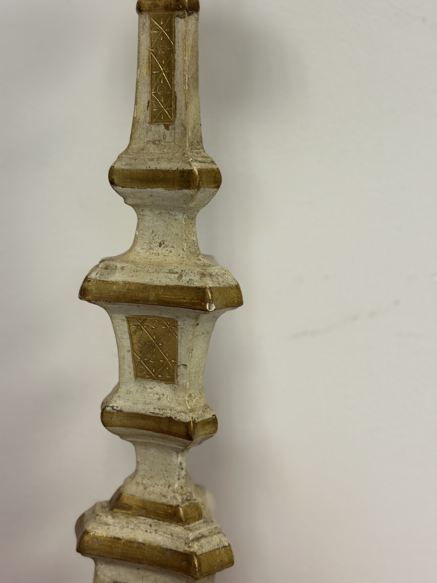 Candeliere Luigi XV laccato e dorato-photo-6