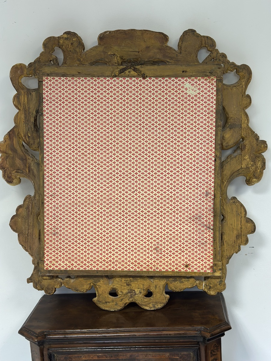 Specchiera emiliana in legno intagliato e dorato Barocco XVII secolo-photo-8