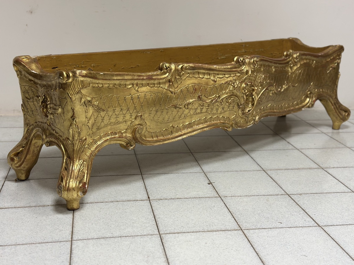 Fioriera in legno intagliato e dorato primi 800 -photo-1