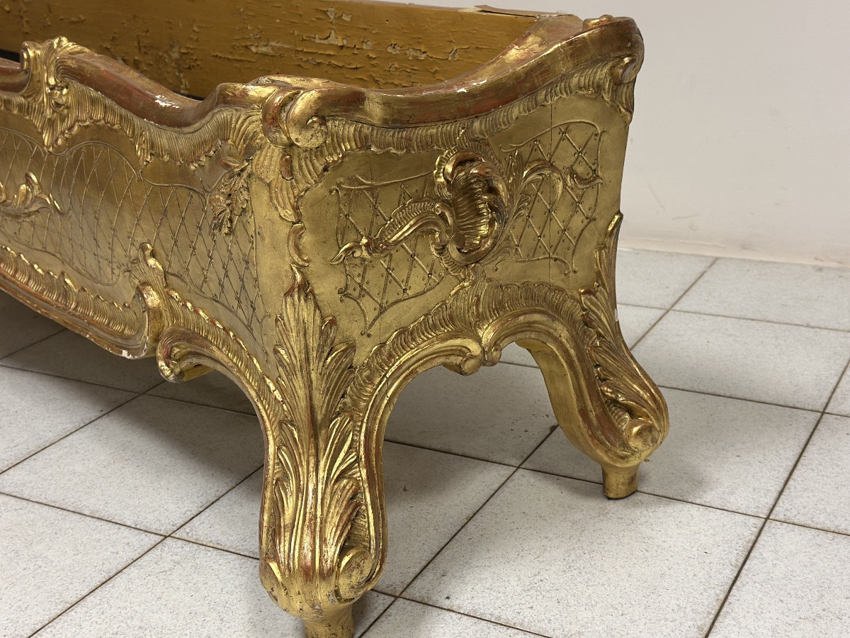 Fioriera in legno intagliato e dorato primi 800 -photo-2
