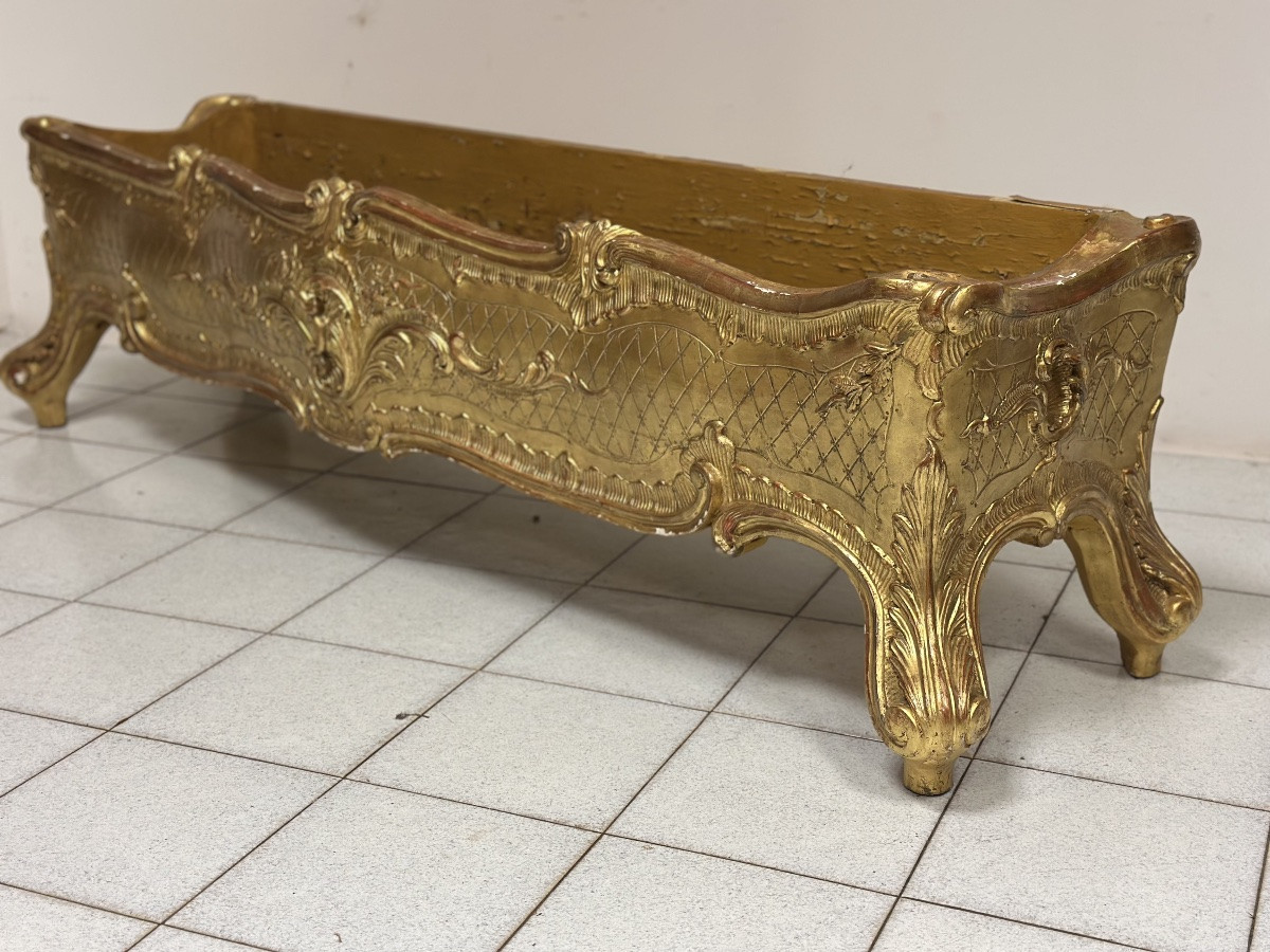 Fioriera in legno intagliato e dorato primi 800 -photo-4