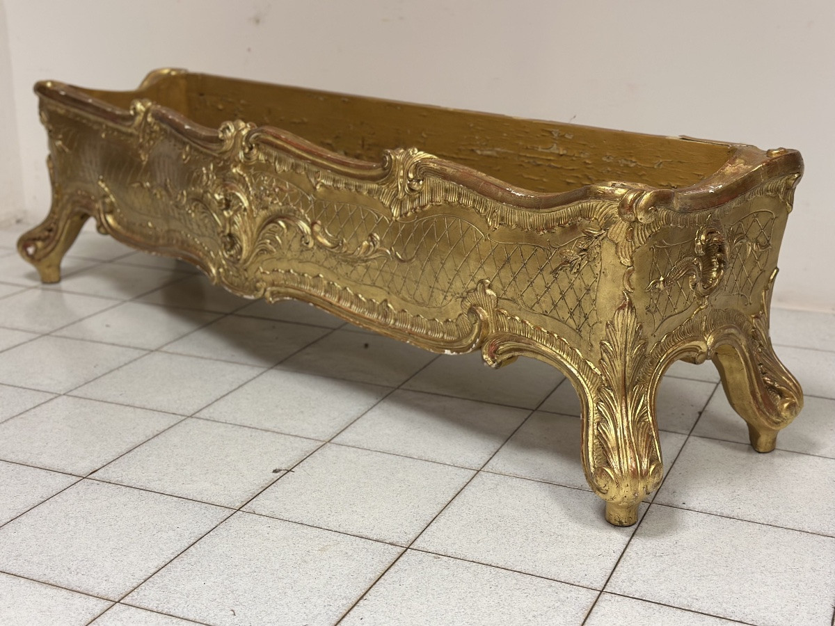 Fioriera in legno intagliato e dorato primi 800 -photo-5