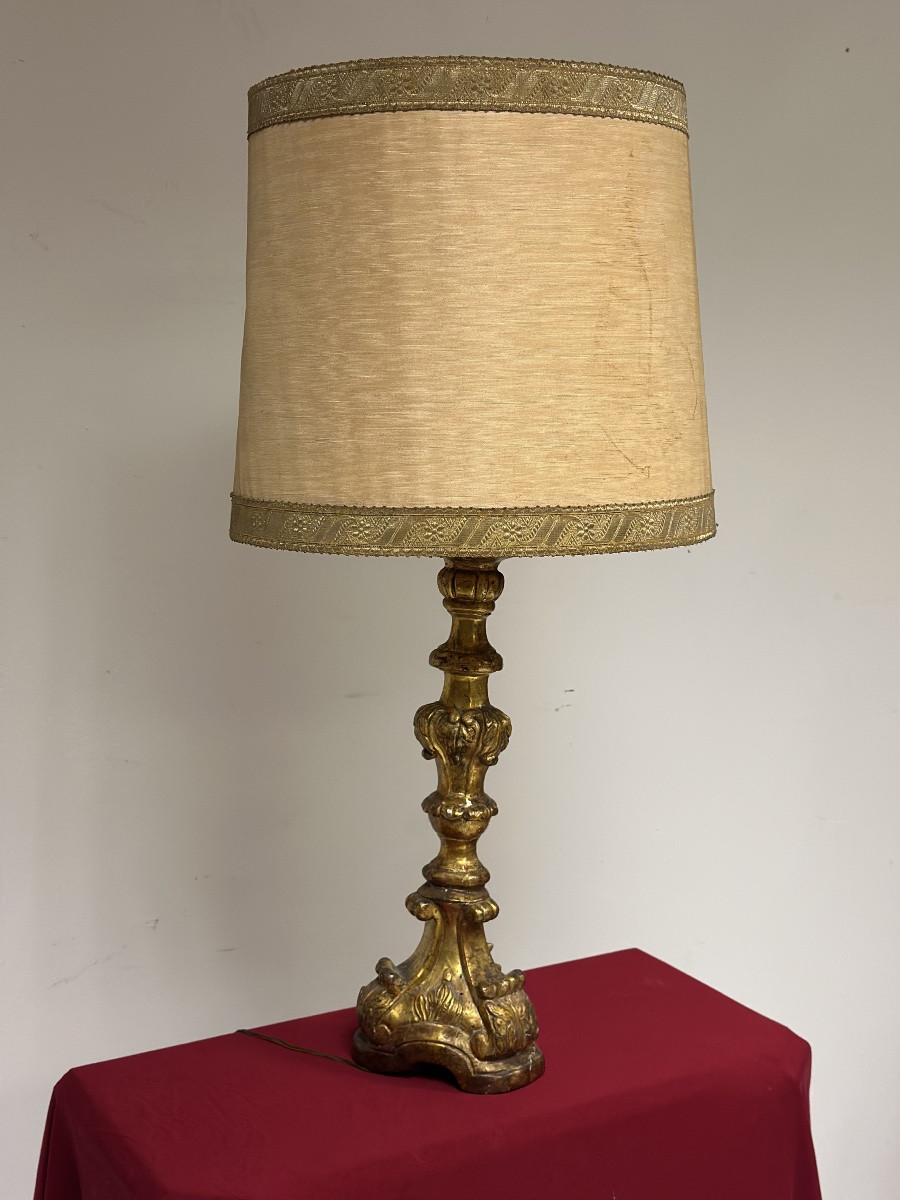 Torcera in legno intagliato e dorato Luigi XVI fine 700-photo-2