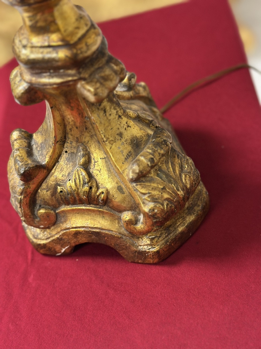 Torcera in legno intagliato e dorato Luigi XVI fine 700-photo-3