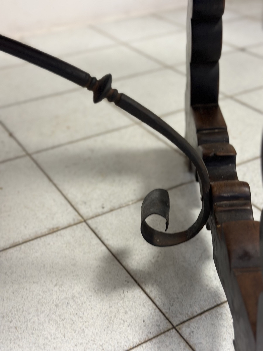 Tavolo a fratina in noce Luigi XIV . Lombardia epoca 600-photo-4