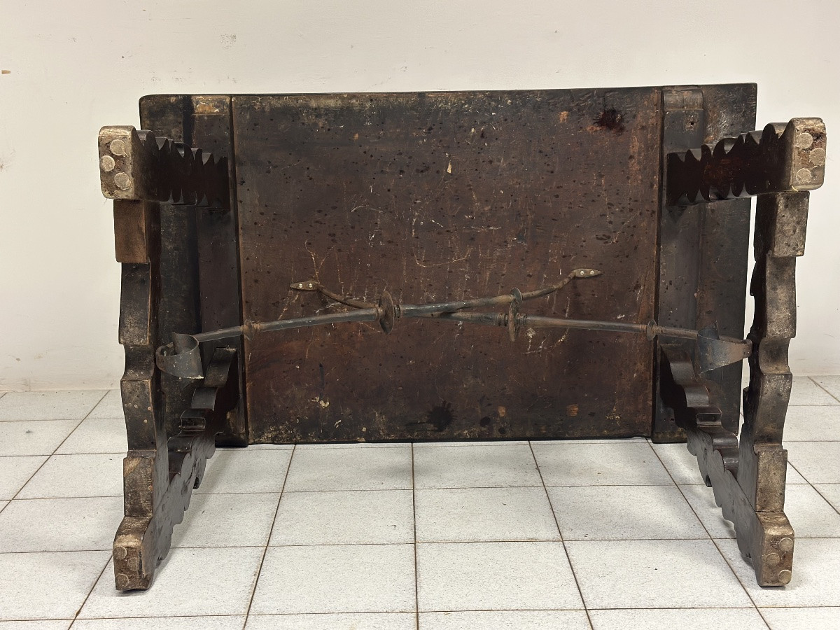 Tavolo a fratina in noce Luigi XIV . Lombardia epoca 600-photo-8